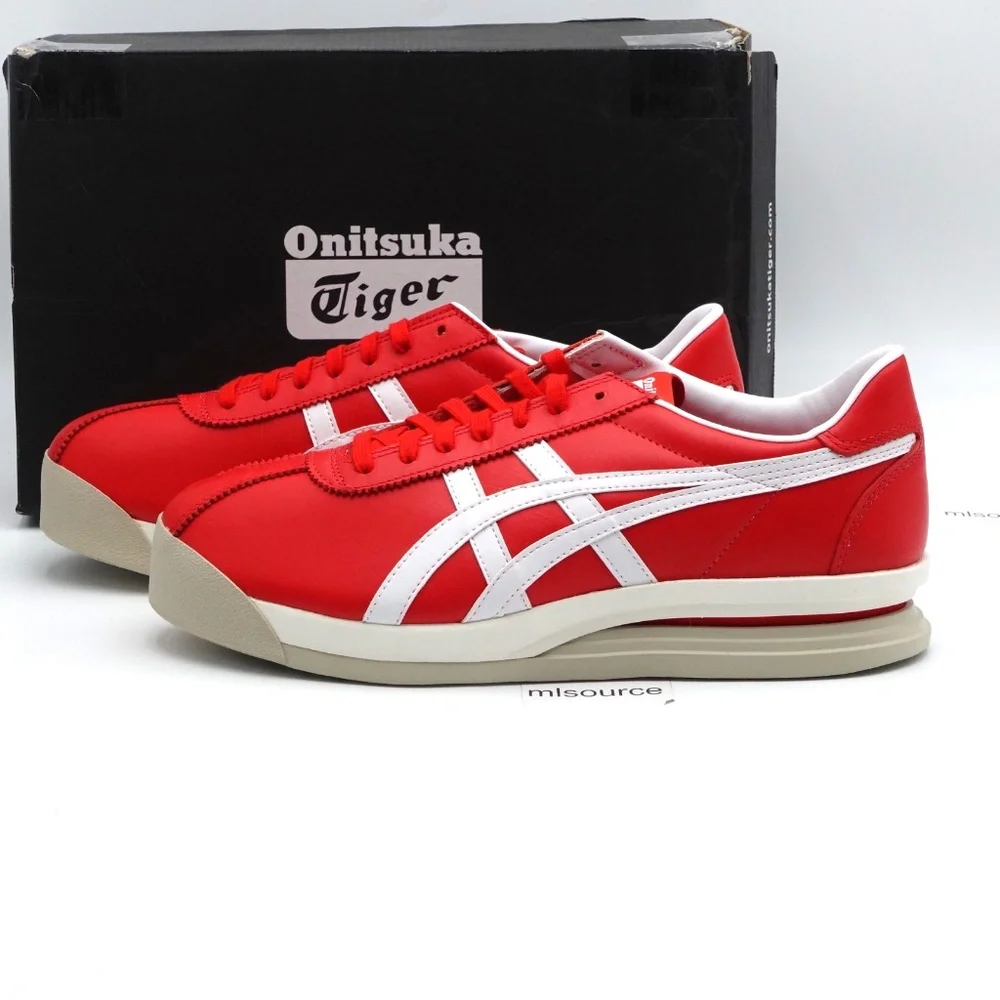 NEW Size 11 Men's Onitsuka Tiger Tiger Corsair EX Leather Platform Sneakers Red